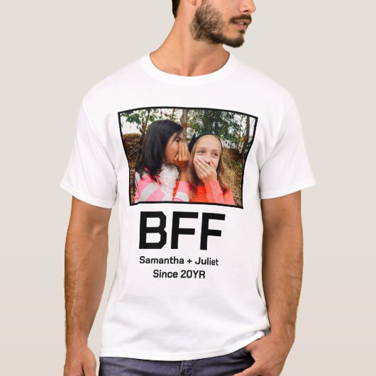 カスタム最高のモダン友の永遠bff写真 tシャツ (正面)