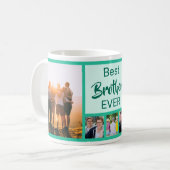 カスタム最高の兄モダン生誕写真コラージュ コーヒーマグカップ (正面左)