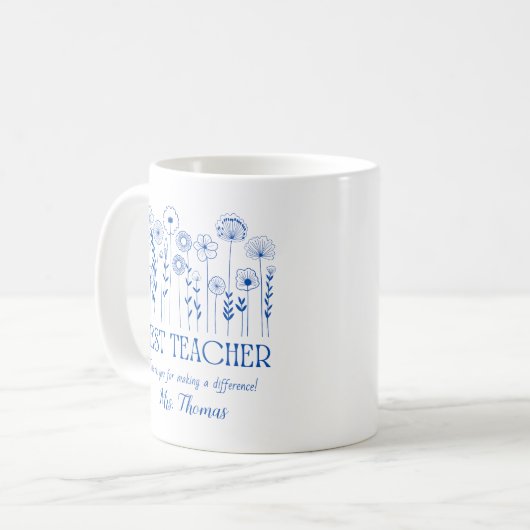 カスタム最高の先生フローラ評価 コーヒーマグカップ (正面左)