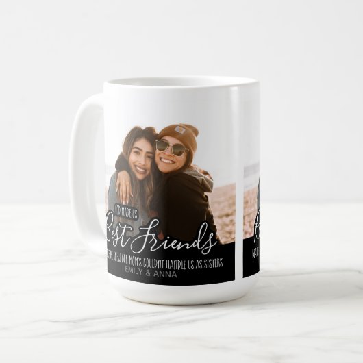 カスタム最高の友の写真トレンディー友情 コーヒーマグカップ (正面左)