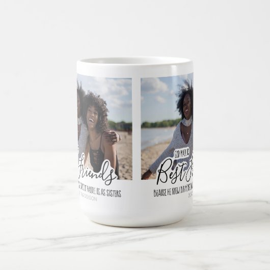 カスタム最高の友の写真トレンディー友情 コーヒーマグカップ (中央)