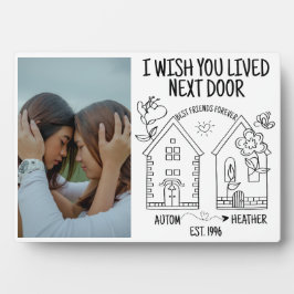 カスタム最高の友ギフト隣に住んでほしい フォトプラーク