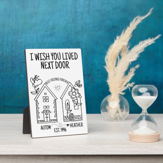 カスタム最高の友ギフト隣に住んでほしい フォトプラーク (側面)