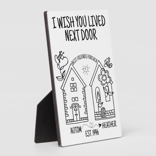 カスタム最高の友ギフト隣に住んでほしい フォトプラーク (側面)