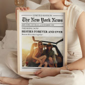 カスタム最高の友バスティー新聞アートプリント ポスター