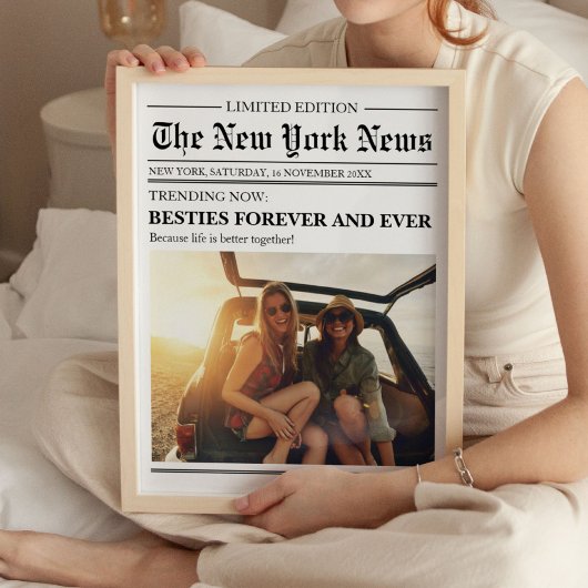 カスタム最高の友バスティー新聞アートプリント ポスター