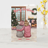 カスタム最高の図解入りの、写真付きのChristmas Card カード (黄色い花)