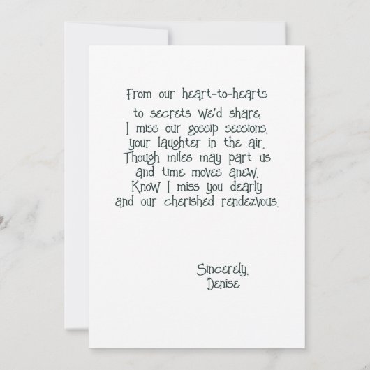 カスタム最高の恋しく思友よお姉さんカード 案内状 (裏面)