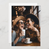 カスタム最高の恋しく思友よ笑うレディースカード 案内状 (正面/裏面)