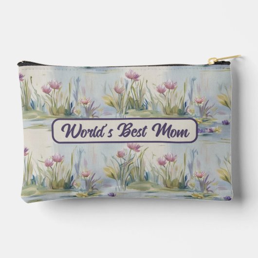 カスタム最高の母マエバーボタニカルウォーターフローラ アクセサリーポーチ (裏面)