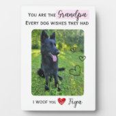カスタム最高の犬おじいちゃんプレゼント写真プラーク フォトプラーク (正面)