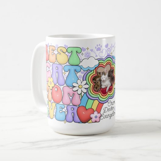 カスタム最高の猫マママエバパーソナライズされたーマグカップ コーヒーマグカップ (正面左)