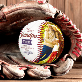 カスタム最高の素朴Grandpa Ever Father's Day Photo 野球ボール