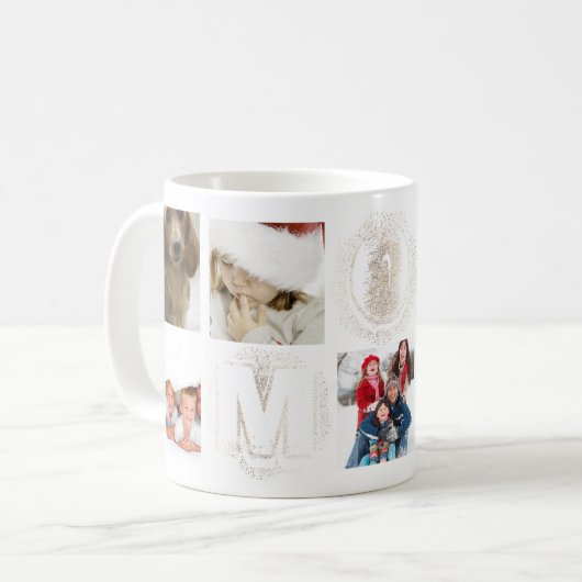 カスタム最高の | MOM |エバー金ゴールド数々のフォトマグカップ コーヒーマグカップ (正面左)