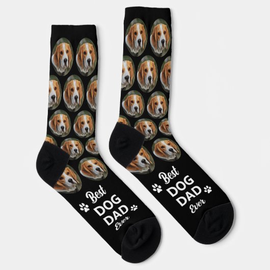 カスタム最高のDOG DADペット写真入りパーソナライズグッズ ソックス (右)