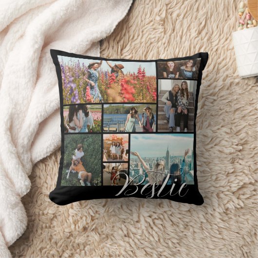 カスタム最高のFriend Photo Collage Gift for Besties クッション (ブランケット)