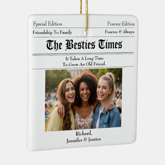 カスタム最高のFriends新聞写真 セラミックオーナメント (右)