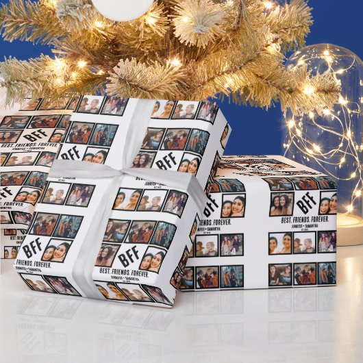 カスタム最高のFriends Forever BFF 8 Photo Collage ラッピングペーパー (クリスマス)