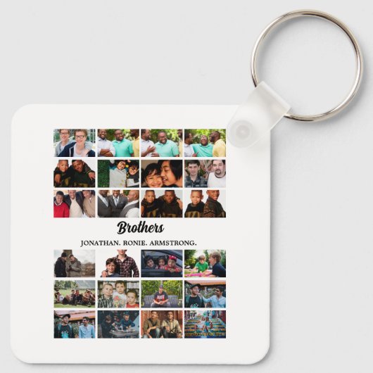 カスタム最高のFriends Forever Brothersフォトコラージュ キーホルダー (裏面)