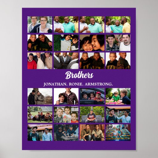 カスタム最高のFriends Forever Brothersフォトコラージュ ポスター (正面)