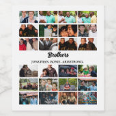 カスタム最高のFriends Forever Brothersフォトコラージュ ワインラベル (シングルラベル)