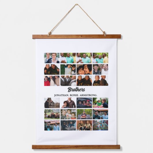 カスタム最高のFriends Forever Brothersフォトコラージュ 吊り下げ型タペストリー (正面)