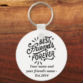 カスタム最高のFriends Keychain – ガールズハグデザイン キーホルダー (裏面)
