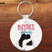 カスタム最高のFriends Keychain – ガールズハグデザイン キーホルダー (正面)