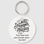 カスタム最高のFriends Keychain – ガールズハグデザイン キーホルダー (裏面)