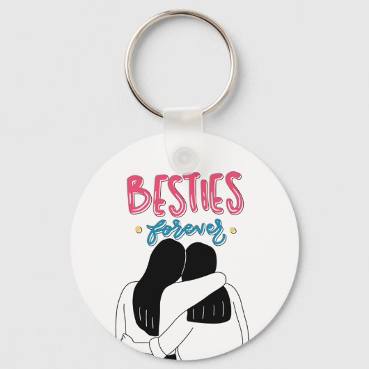 カスタム最高のFriends Keychain – ガールズハグデザイン キーホルダー (正面)
