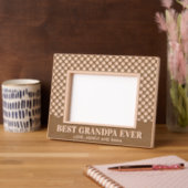 カスタム最高のGrandpa Ever格子模様 レーザー彫刻フレーム (左)