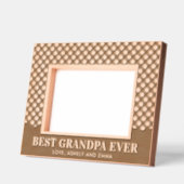 カスタム最高のGrandpa Ever格子模様 レーザー彫刻フレーム (左)