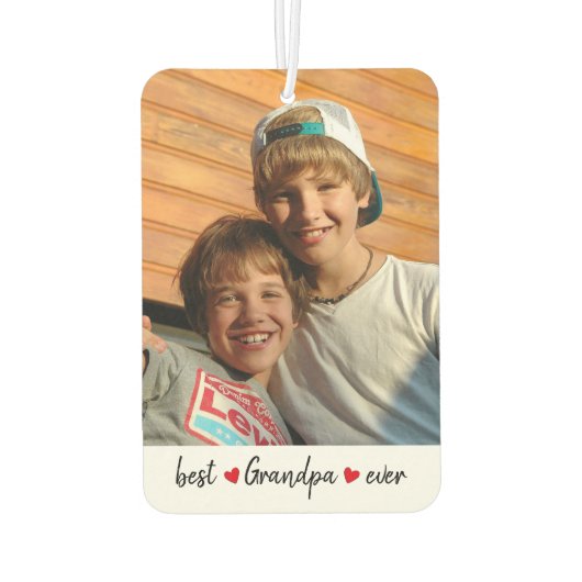 カスタム最高のGrandpa Ever 2写真 カーエアーフレッシュナー (裏面)