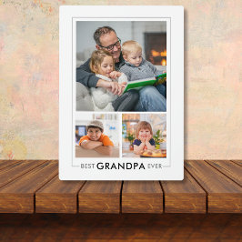 カスタム最高のGrandpa Ever 3 Photo Collage White フォトプラーク