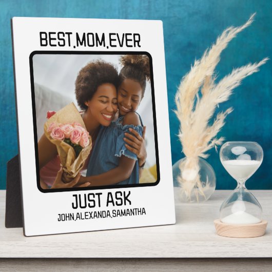 カスタム最高のMom Ever 頼 Just Kids  Name Photo フォトプラーク (側面)