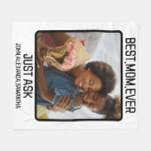 カスタム最高のMom Ever 頼 Just Kids  Name Photo フリースブランケット (正面(横))