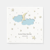 カスタム月と星の付いた空ベビーシャワー スタンダードカクテルナプキン (正面)