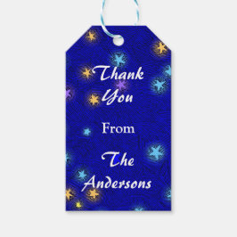 カスタム月と星エッチングありがとうギフトラベル ギフトタグ