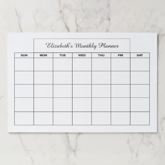 カスタム月パーソナライズされたプランナー ペーパーパッド (正面)