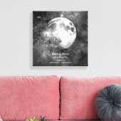 カスタム月相プリント結婚モノグラム キャンバスプリント (インサイチュ (リビング))