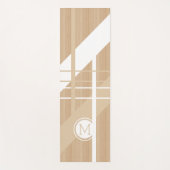 カスタム木のモダンブロックストライプのパタフェイクーン ヨガマット (正面)