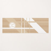 カスタム木のモダンブロックストライプのパタフェイクーン ヨガマット (正面(横))