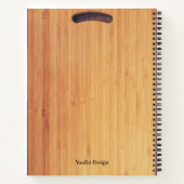 カスタム木モダンデザインシンプルエレガントレシピ ノートブック (裏面)