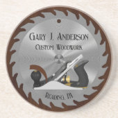 カスタム木工ソーブレードプレーナー砂岩コースター コースター (正面)