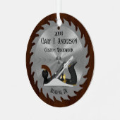 カスタム木工鋸刃板 メタルオーナメント (正面左)