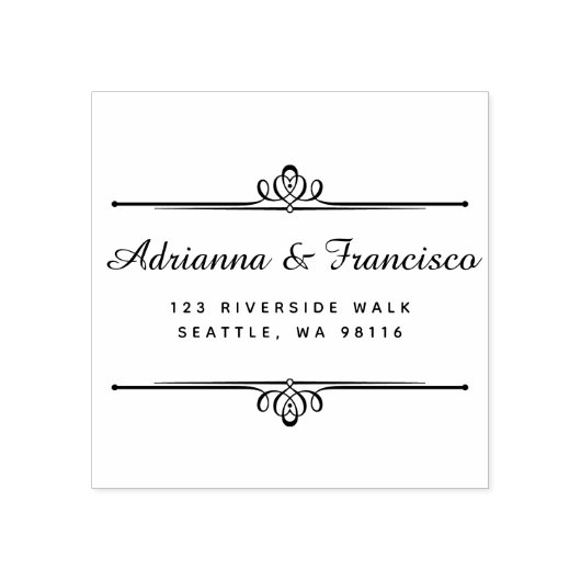 カスタム木製シッ結婚クのスクリプト差出人住所 ラバースタンプ (インプリント)