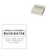 カスタム木製スタイリッシュタイポグラフィ差出人住所 ラバースタンプ (押印)