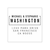 カスタム木製スタイリッシュタイポグラフィ差出人住所 ラバースタンプ (インプリント)