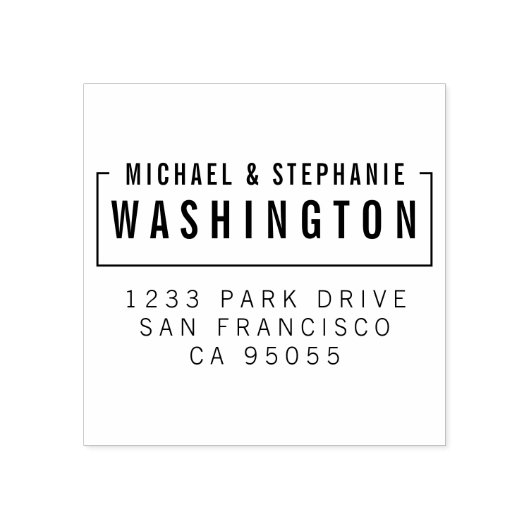 カスタム木製スタイリッシュタイポグラフィ差出人住所 ラバースタンプ (インプリント)