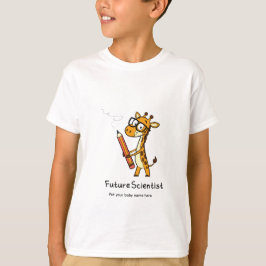 カスタム未来の科学者 かわいいキリン 子供Tシャツ Tシャツ